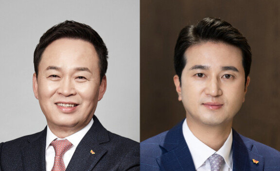 장용호 SK이노베이션 신임 총괄사장(왼쪽)과 추형욱 신임 대표이사. SK이노베이션 제공