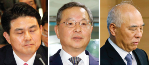 이명박 정부에서는 김태호 전 경남도지사, 박근혜 정부에서는 안대희 전 대법관과 문창극 전 중앙일보 주필이 총리 후보자로 지명됐다가 논란으로 사퇴했다(왼쪽부터). 동아DB