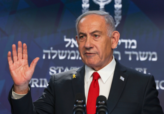 베냐민 네타냐후 이스라엘 총리가 5월 21일(이하 현지 시간) 예루살렘에서 열린 기자회견에 참석하고 있다. 뉴시스