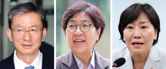 이재명 정부의 첫 내각 인선이 마무리 단계를 밟고 있다. 왼쪽부터 정성호 법무부 장관 후보자, 정은경 보건복지부 장관 후보자, 송미령 농림축산식품부 장관. 뉴스1
