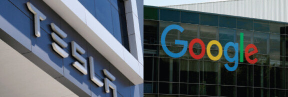 테슬라(왼쪽)와 알파벳(구글)이 7월 23일(현지 시간) 2분기 실적을 발표했다. 뉴시스·GETTYIMAGES