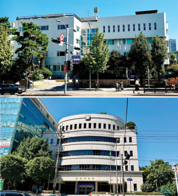 9·7 주택 공급 대책에 포함된 서울 강서구보건소(위)와 강서구의회 부지. 문영훈 기자 