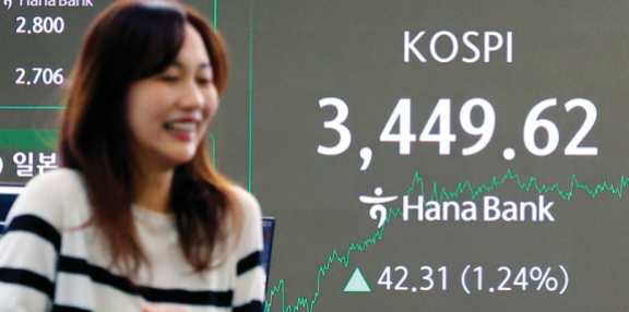 코스피는 9월 16일 3449.62로 마감했다. 뉴스1 