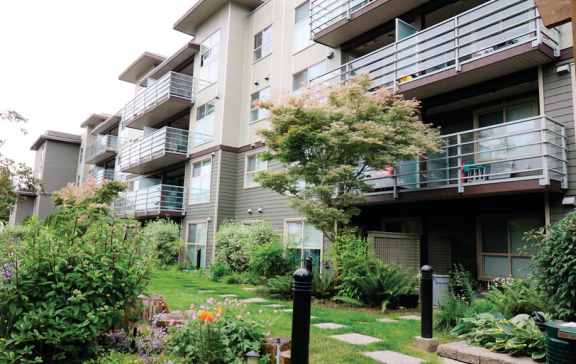 비영리단체 ‘유니티(Uniti)’가 캐나다 브리티시컬럼비아주에 건립한 코러스 아파트 외관. 푸르메재단 제공