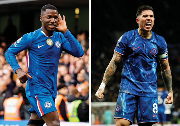 첼시의 모이세스 카이세도(왼쪽)와 엔소 페르난데스. 뉴시스