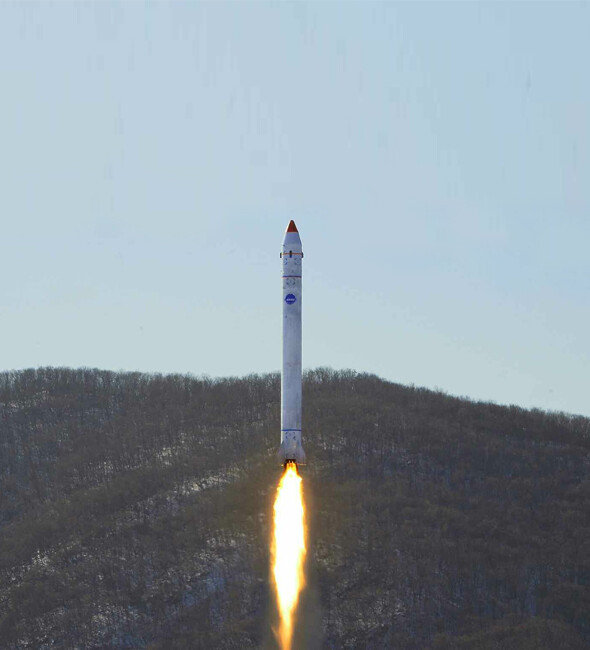 북한이 2022년 12월 18일 평안북도 철산군 동창리에서 쏘아 올린 준중거리탄도미사일. [동아DB]