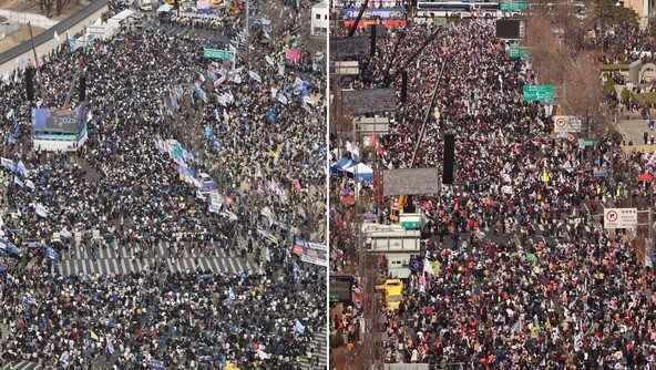 주말 ‘탄핵찬반 집회’ 격화…쓰러진 여성에 “좌파냐 우파냐”