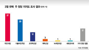 민주·조국혁신당 비례 지지율 22% 동수