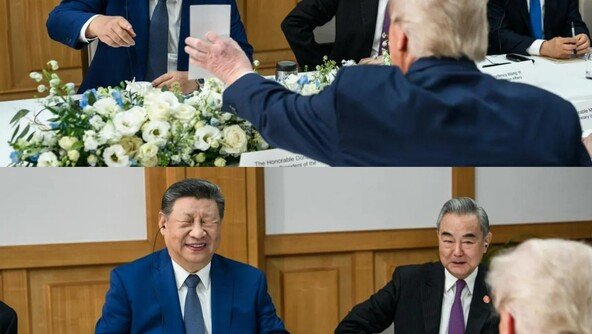 트럼프 앞 시진핑 빵 터졌다…백악관, ‘무역휴전’ 美中회담 모습 공개