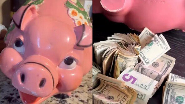중고 돼지저금통 샀다가 ‘횡재’… 300만원 현금 뭉치 발견