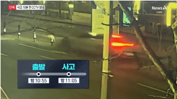 이재룡 CCTV 보니…분리대 10여개 쓸면서 중앙선 타고 질주