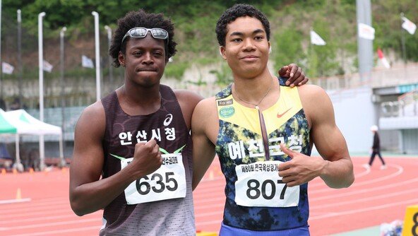 100m 10초 벽 도전하는 나마디와 비웨사, 전국육상선수권 나란히 1,2위