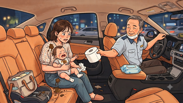 “아기가 택시에 ‘분수토’를 했는데”…택시기사 수소문 한 엄마 사연