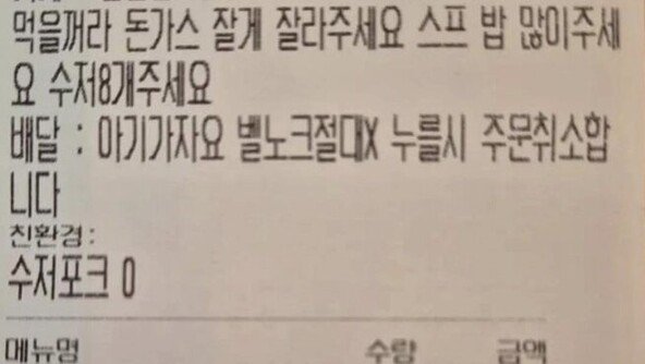 “밑반찬 대신 돈가스 하나 더 주세요”…배달주문 이래도 되나?