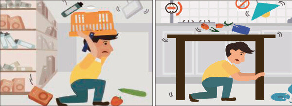 지진으로 건물이 흔들리면 낙하물이나 창유리 파편 등에 머리를 다치지 않도록 주의하면서 대피로를 확보하는 게 중요하다.[9·12 지진 백서]