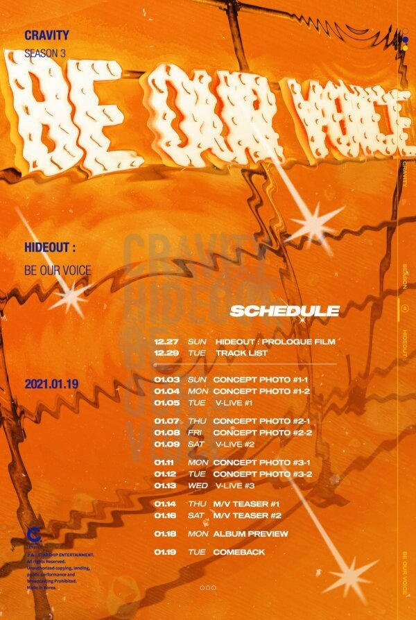 Cravity reveals comeback scheduler