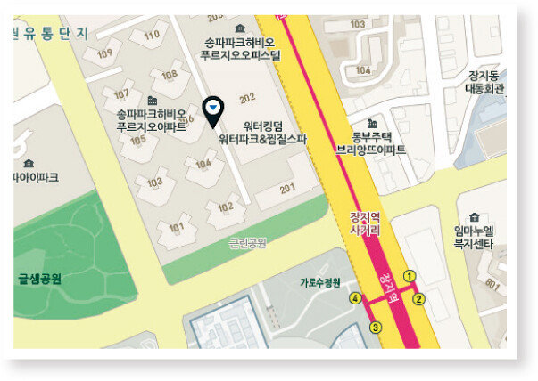 위치 | 서울 송파구 송파대로 111 파크하비오 지하 1층.