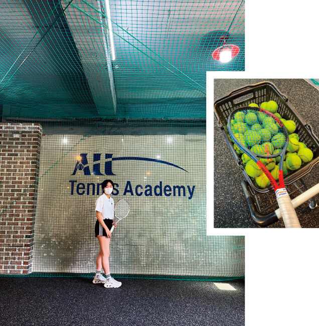 필자가 테니스를 하고 찍은 인증샷. [사진 제공 · 김상하]