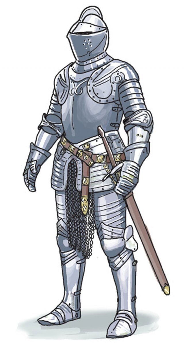 medieval knight armor drawing