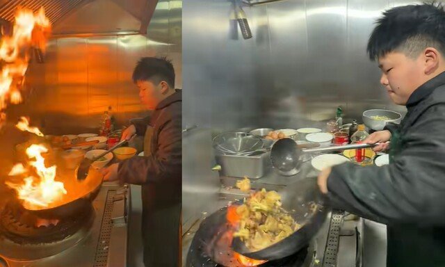 ‘톱 요리사급 웍질’ 中 14세 소년…“부모님 덜 힘드셨으면” 효심 가득