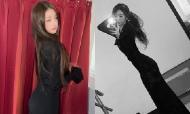 성인식? 장원영, 초밀착 니트 원피스 ‘성숙미’