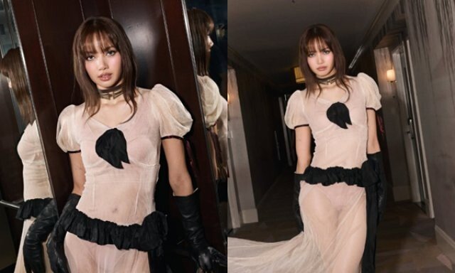 블핑 리사 입긴 했는데 다 보여…섹시 터진 파티룩