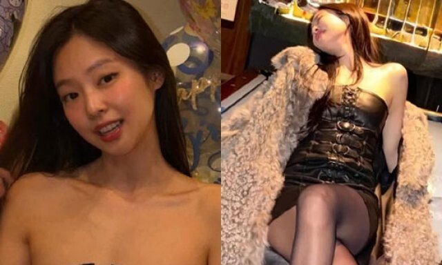 제니, 아슬아슬 가죽 튜브톱…역대급 과감