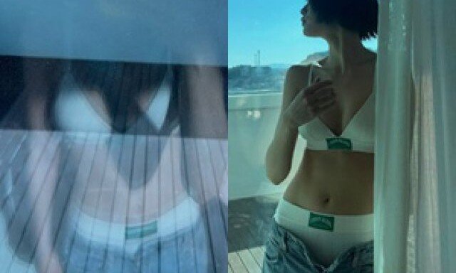 나나 과감한 노출…창문에 비친 속옷 실루엣