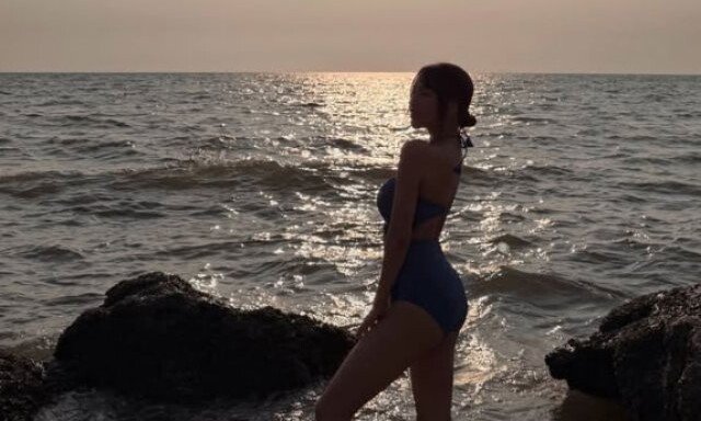 키오프 나띠, 탄탄수영복 실루엣…감탄 나오는 S라인