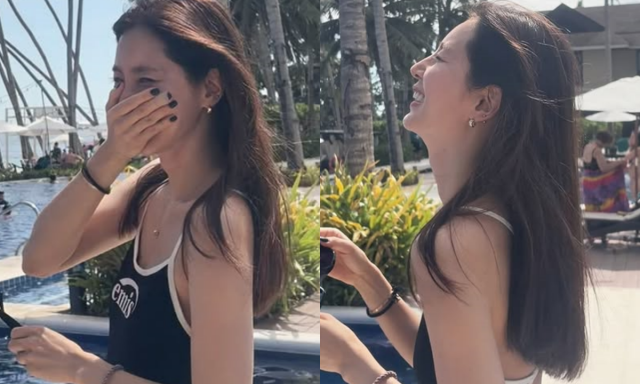 한채아, 수영복 입고 빵 터졌다…44세 안 믿기는 동안 미모