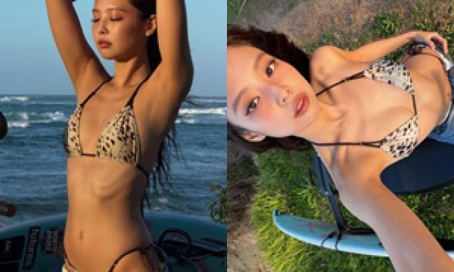제니, 파격 비키니…바지 어디까지 내려가