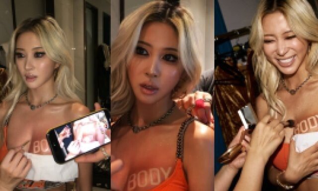 다영, 가슴에 ‘바디’ 페인팅…탄탄 복근 ‘건강미’