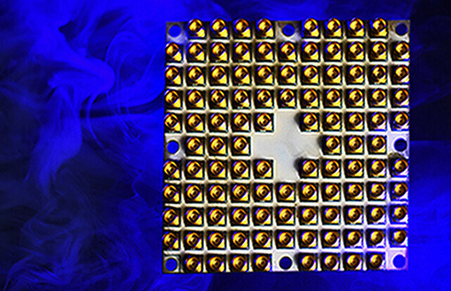 ‛탱글 레이크’라는 이름이 붙은 인텔의 49큐비트 양자컴퓨팅 테스트 칩. 1월 미국 라스베이거스에서 공개했다. [Walden kirsch / Intel Corporation]