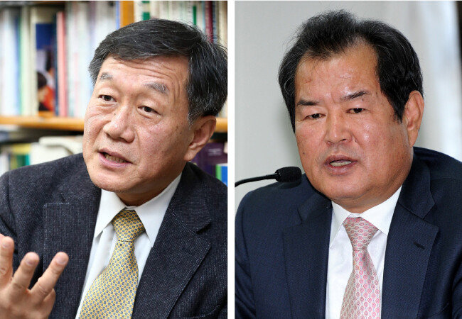 서울교육감 후보로 거론되고 있는 조영달 서울대 교수(왼쪽)와 이준순 전 서울교총 회장. 조 교수는 진보진영, 이 전 회장은 보수진영 후보로 구분된다. [전영한 동아일보 기자 , 뉴스1]