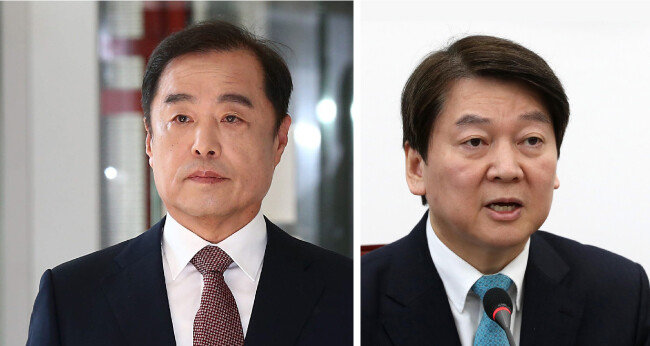 김병준 전 청와대 정책실장(왼쪽), 안철수 바른미래당 의원. [전영한 동아일보 기자, 뉴시스]