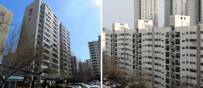재건축초과이익환수제 위헌 소송에 참여한 서울 강남구 대치동 쌍용2차 아파트(왼쪽)와 서초구 신반포21차 아파트. [동아DB]