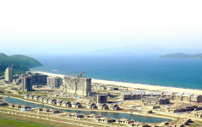 원산갈마 해안관광지구 건설 현장.