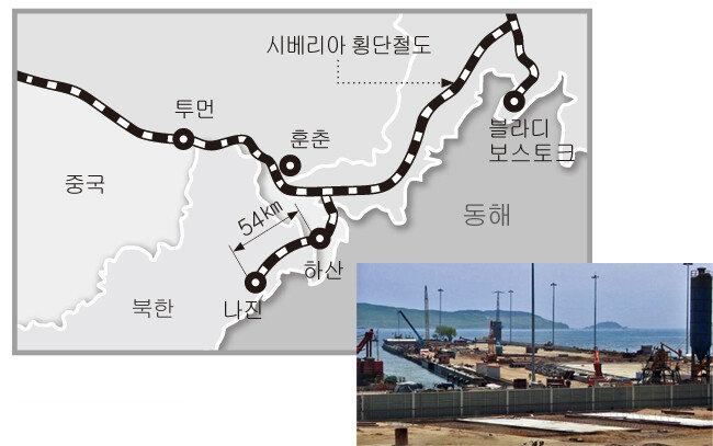 러시아가 북한으로부터 임차해 사용 중인 나진항 3호 부두.