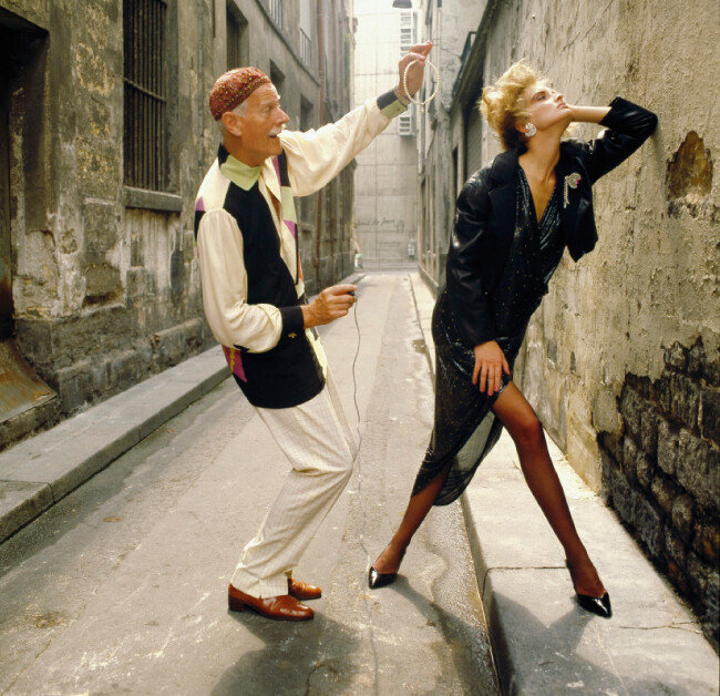 프랑스판 Vogue 촬영 중인 노만 파킨슨, 1983