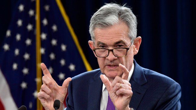 제롬 파월 미국 연방준비제도(연준) 의장이 9월 26일(현지시간) 연방공개시장위원회(FOMC) 직후 기자회견을 하고 있다. 연준은 이날 FOMC에서 연방기금금리를 0.25%포인트 인상했다. [AP=뉴시스]