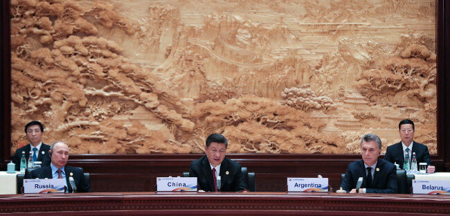 2017년 5월 15일 베이징에서 열린 일대일로 국제회의. [AP=뉴시스]