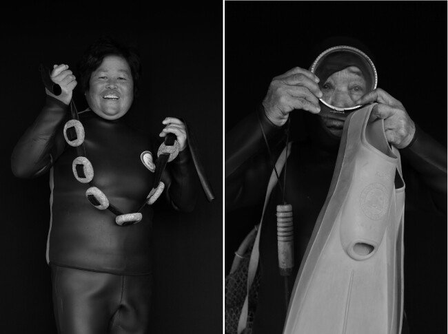 해녀 홍성자(왼쪽), 해녀 양금옥