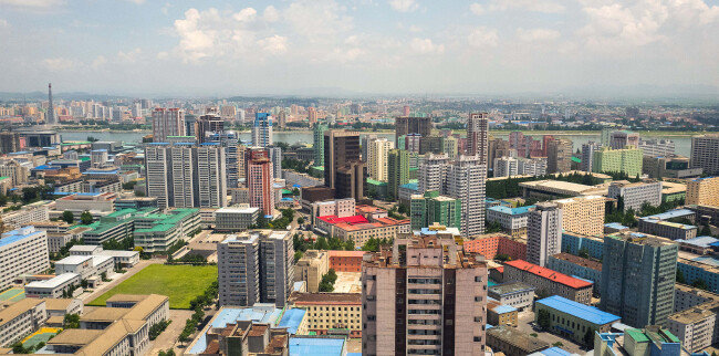 2018년 7월 4일 고려호텔에서 내려다본 평양시내. [사진공동취재단]