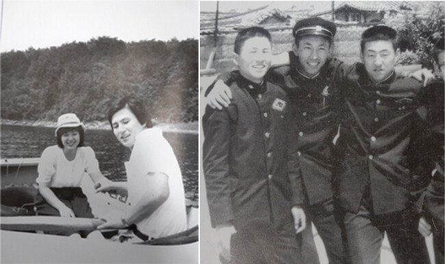 아내 최지영 여사와 즐거운 한때를 보내고 있는 황교안 전 국무총리. 학창 시절의 황교안(맨 왼쪽) [사진제공·황교안 캠프]