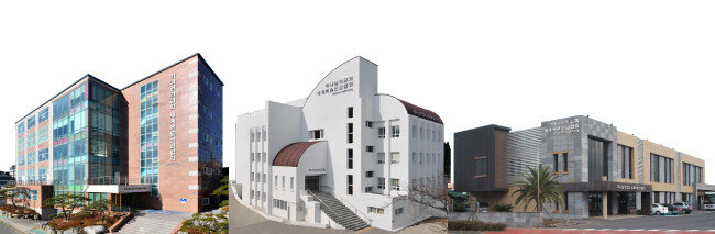 울산중구 하나님의 교회, 부산영도 하나님의 교회, 제주오라 하나님의 교회 (왼쪽부터)