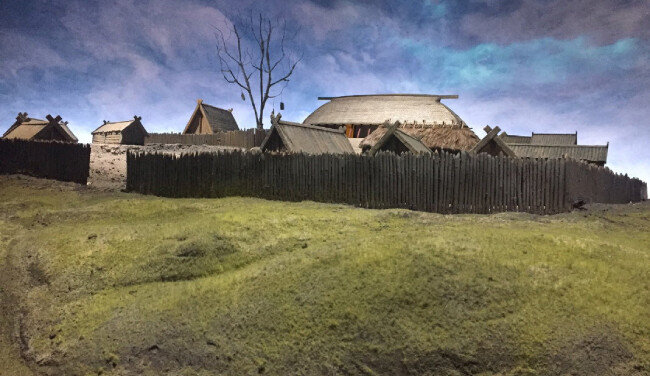 스톡홀름 바사박물관의 바이킹 주거지 풍경.