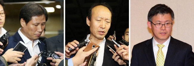 ‘문고리 3인방’이라고 불린 안봉근 전 국정홍보비서관, 이재만 전 총무비서관, 정호성 전 부속비서관(왼쪽부터). [동아DB]