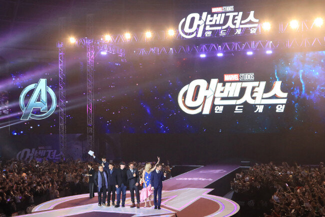 4월 18일 서울 중구 장충체육관에서 열린 ‘어벤져스: 엔드게임’ 아시아 팬 이벤트 [동아일보 송은석 기자]