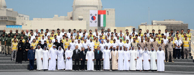 문재인 대통령은 2018년 3월 아랍에미리트(UAE) 바라카원전 1호기 준공식에 참석했다. 한국은 이 원전을 건설했지만 정비사업을 단독 수주하는 데 실패했다. [원대연 동아일보 기자]
