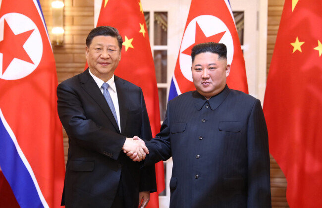 6월 20일 김정은 북한 국무위원장과 시진핑 중국 국가주석이 평양에서 정상회담을 했다. [신화=뉴시스]
